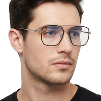 Okulary pilotki zerówki do komputera z filtrem BLUE Light na teleskopach 25121C czarny/srebrny