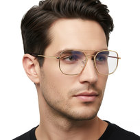 Okulary pilotki zerówki do komputera z filtrem BLUE Light na teleskopach 25121D złote