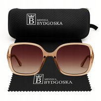 Okulary Przeciwsłoneczne Damskie Polaryzacyjne Kryształy Filtr UV400 Etui