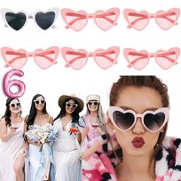 OKULARY PRZECIWSŁONECZNE DAMSKIE SERCA KOCIE ŚLUB WESELE WIECZÓR PANIEŃSKI