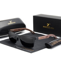 Okulary Przeciwsłoneczne Kingseven Drewniane Uv400 Black/Grey