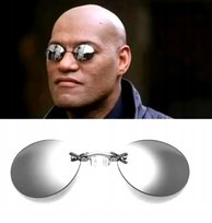 Okulary przeciwsłoneczne Matrix Morpheus bezramkowe klips UV400 vintage Inna marka