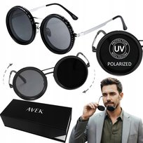 Okulary PRZECIWSŁONECZNE MĘSKIE UV400 FILTR UV 400 POLARYZACJA Z POKRĘTŁEM / AVEK AVEK