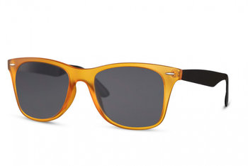 okulary przeciwsłoneczne panto w pełni obręczowe kat. 3 pomarańczowo-czarne - TWM