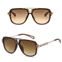 Okulary przeciwsłoneczne pilotki z filtrem UV400 - SKK-07C brązowe