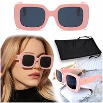 Okulary Przeciwsłoneczne Z Polaryzacją Uv400 Damskie Kwadratowe / Różowe