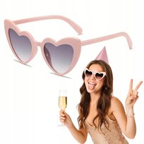 OKULARY SERCA RÓŻOWE NA WESELE ŚLUB IMPREZĘ DO ZDJĘĆ - na wieczór panieński