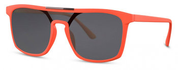 okulary słoneczne prostokątne unisex kat. 3 pomarańczowo-czarne - TWM