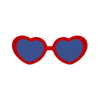 Okulary w kształcie serc czerwone czarne 15cm - Inna marka