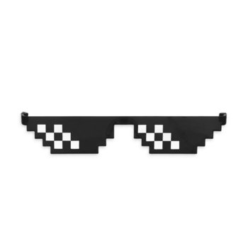 Okulary wąskie czarne pikselowe kultowe 16cm - Inna marka