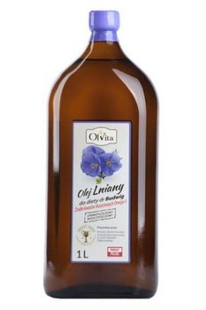 Olej Lniany Budwigowy zimnotłoczony nieoczyszczony 1l OLVITA - Olvita