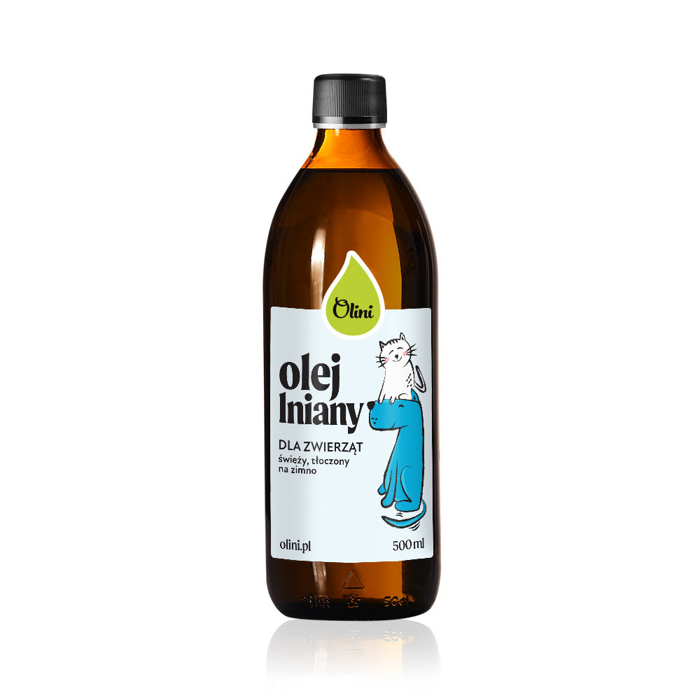 Zdjęcia - Leki i witaminy Olej lniany dla zwierząt Olini 500 ml