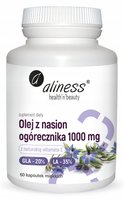 Olej z nasion ogórecznika 1000 mg GLA 20% 200 mg LA 35% 350 mg || Aliness