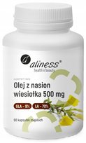 Olej z nasion wiesiołka 500 mg GLA 9% 45 mg LA 70% 350 mg || Aliness