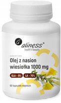 Olej z nasion wiesiołka 9%/70%, 1000 mg 90 kaps suplement diety || Aliness