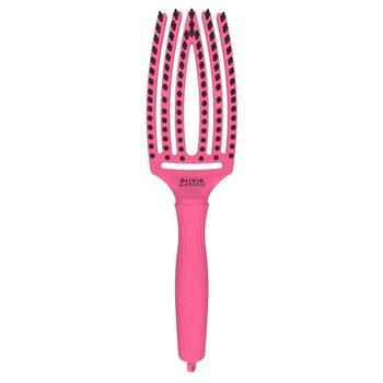 Olivia Garden Finger Brush Amour Hot Pink różowa szczotka do rozczesywania włosów i masażu włosie dzika, średnia - Olivia Garden