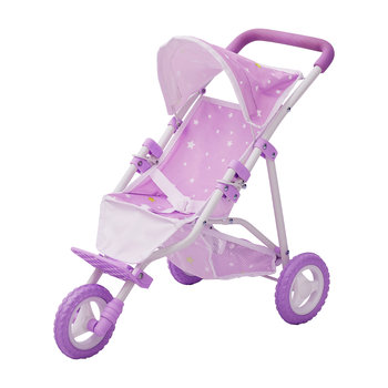 Olivia's Little World Fioletowy Wózek dla lalek Wózek spacerowy dla Lalek z Schowkiem OL-00006 - Teamson