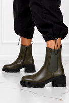 Oliwkowe botki na słupku z gumką damskie Casu G22WX19-GR-38