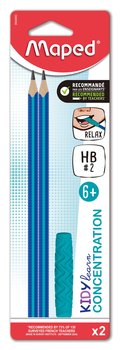 Ołówek KidyLearn Concentration HB 2 szt + nakładka/gryzak blister (24) - Maped