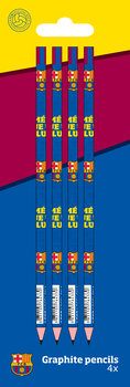 Ołówki drewniane, FC Barcelona, 4 sztuki - Eurocom