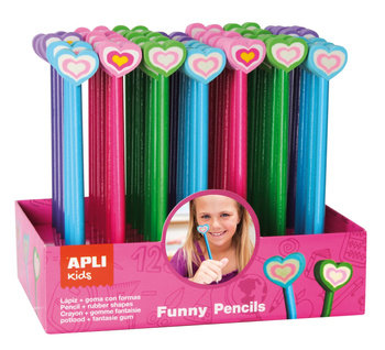 Ołówki Z Gumką Apli Kids - Serduszka 42 Szt. Display - APLI Kids