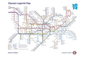 Olympic Legends Underground Map - plakat 91,5x61 cm - Pyramid Posters