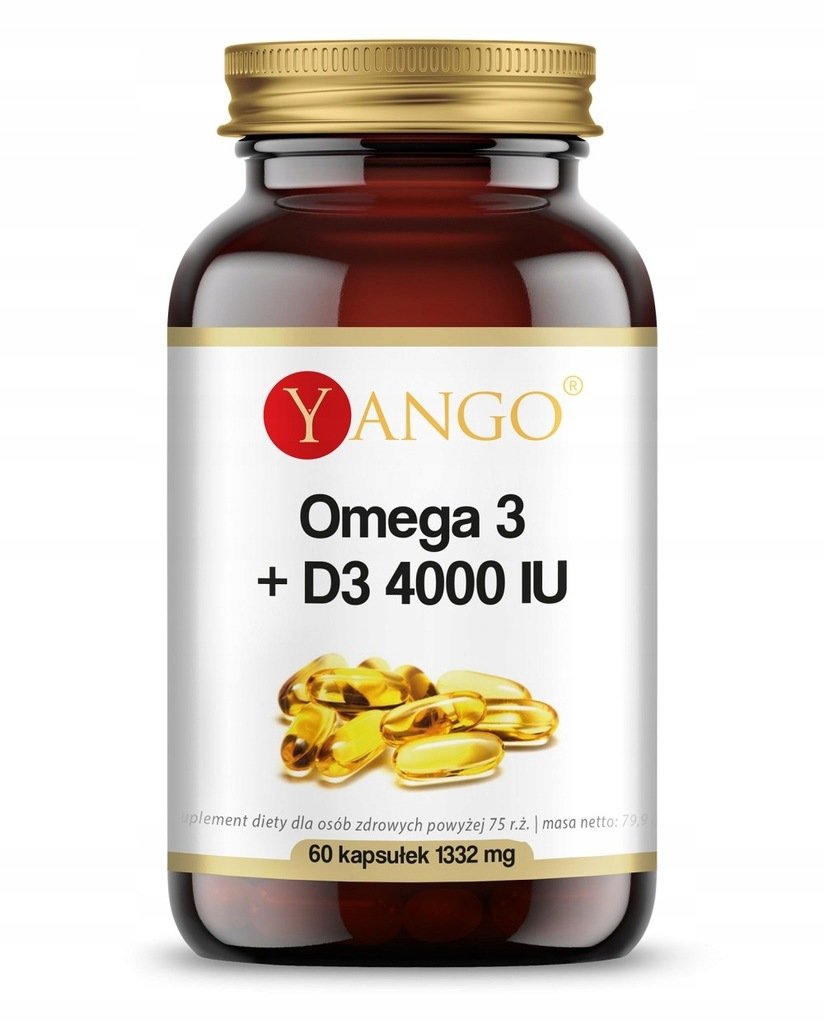 Фото - Вітаміни й мінерали Yango Omega 3 + D3 4000 IU Suplement diety, 60 kaps. 