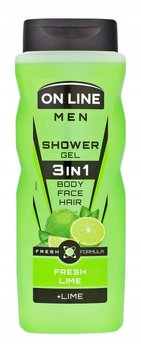 On Line Men, Fresh Lime, Żel pod prysznic 3in1, 410ml - On Line