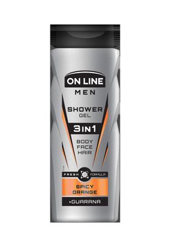 On Line, Men, żel pod prysznic 3in1 Spicy Orange, 400 ml - On Line