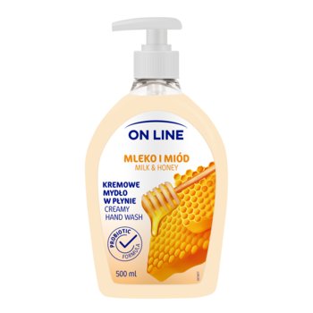 On Line, mydło w dozowniku mleko & miód, 500 ml - On Line