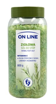 On Line, relaksująca sól do kąpieli stóp ziołowa, 800 g - On Line