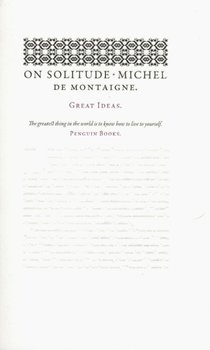 On Solitude - de Montaigne Michel