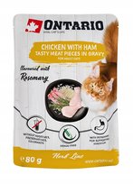 ONTARIO Herb kurczak z szynka ryz rozmaryn w sosie 80g saszetka dla kota