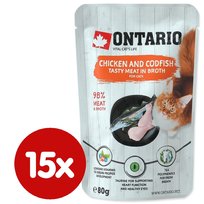 ONTARIO saszetka Kurczak i dorsz w rosole opak. 15x80g (213-30320)