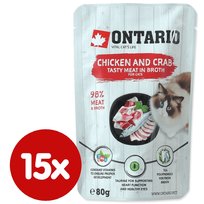 ONTARIO saszetka Kurczak i kraby w rosole opak. 15x80g (213-30330)