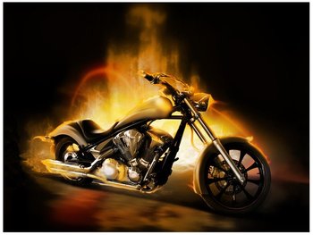 Oobrazy, Fototapeta, Motocykl w ogniu, 200x150 cm - Oobrazy