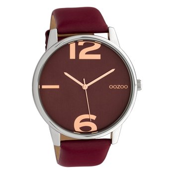 Oozoo damski zegarek na rękę czerwona skóra C10373 Timepieces damski analogowy zegarek kwarcowy UOC10373 - Oozoo