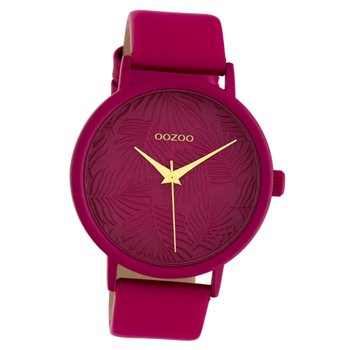 Oozoo damski zegarek na rękę fuksja skóra C10167 Timepieces damski analogowy zegarek kwarcowy UOC10167 - Oozoo