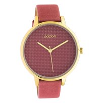 Oozoo damski zegarek na rękę różowa skóra C10591 Timepieces damski analogowy zegarek kwarcowy UOC10591 Oozoo