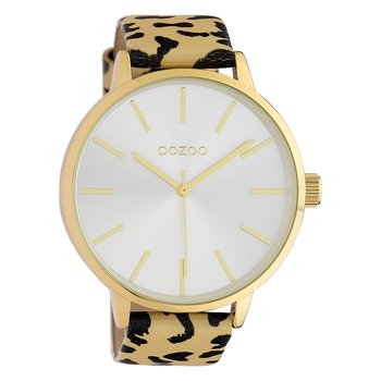 Oozoo damski zegarek na rękę Timepieces analogowy skóra beżowy czarny UOC10241 - Oozoo