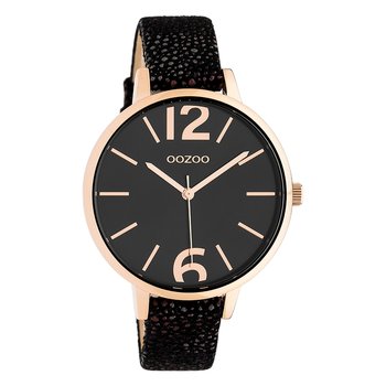 Oozoo damski zegarek na rękę Timepieces analogowy skóra czarny brąz UOC10438 - Oozoo