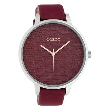 Oozoo Damski zegarek na rękę Timepieces Analogowy Skóra czerwone wino UOC10408 - Oozoo