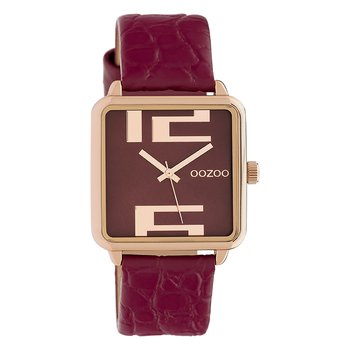 Oozoo damski zegarek na rękę Timepieces analogowy skóra czerwony UOC10368 - Oozoo