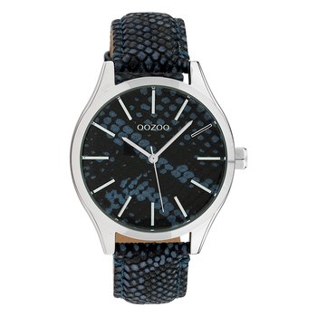 Oozoo damski zegarek na rękę Timepieces analogowy skóra niebieski czarny UOC10434 - Oozoo