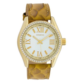 Oozoo damski zegarek na rękę Timepieces analogowy skóra żółty musztardowy UOC10224 - Oozoo