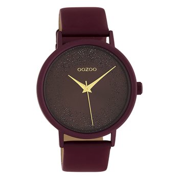Oozoo damski zegarek na rękę Timepieces analogowy skórzany bordowy czerwony UOC10584 - Oozoo