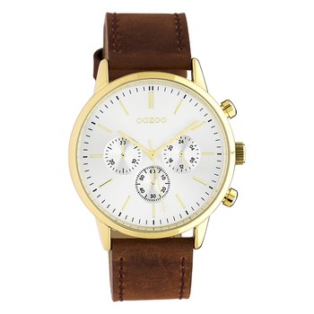 Oozoo damski zegarek na rękę Timepieces analogowy skórzany brązowy UOC10597 - Oozoo