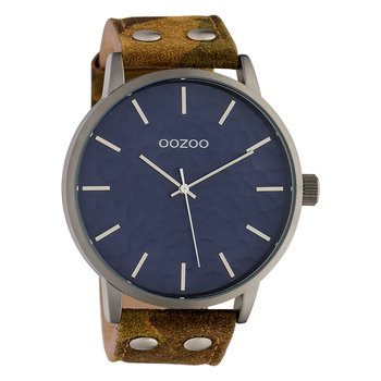 Oozoo męski zegarek na rękę Timepieces analogowy skóra kamuflaż żółty UOC10461 - Oozoo