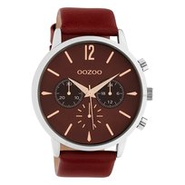 Oozoo Unisex Zegarek na rękę Timepieces Analogowy Skóra czerwony UOC10356 Oozoo