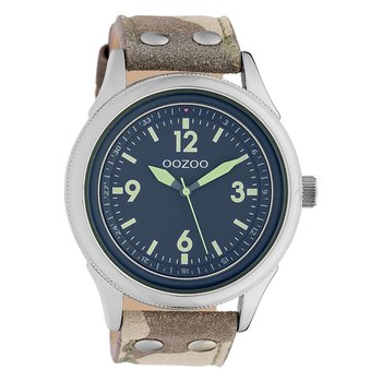 Oozoo Unisex Zegarek na rękę Timepieces Analogowy Skóra kamuflaż brązowy UOC10353 - Oozoo